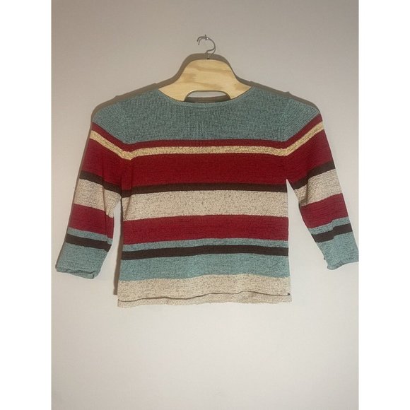 Vtg Pendleton Sweater XL Colorful Stripe Casual Color Block Pullover‎ 90s EUC - Picture 1 of 6